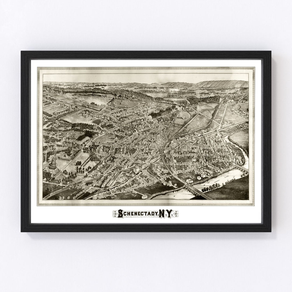 Vintage Map of Schenectady, New York 1882