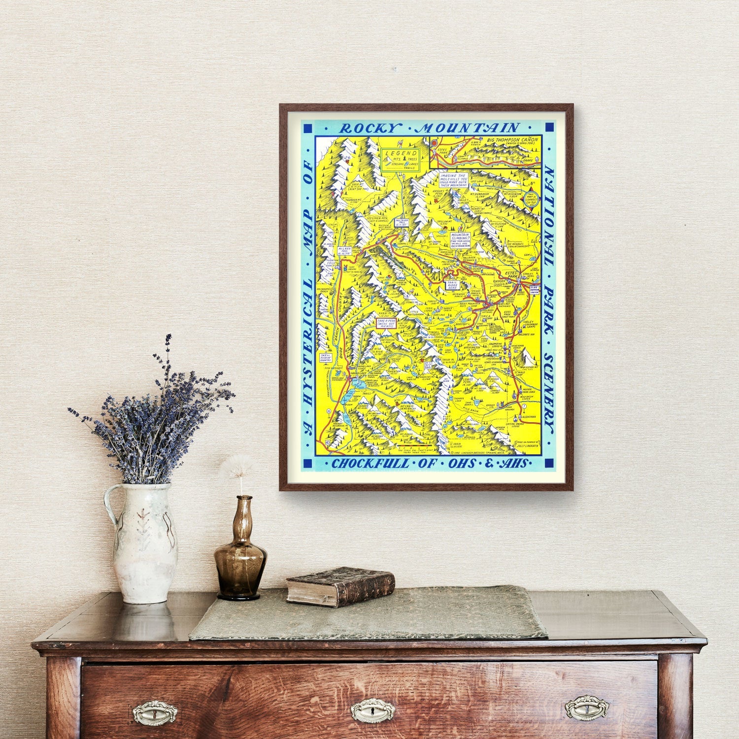 Vintage Map of Rocky Mountain National Park, 1948