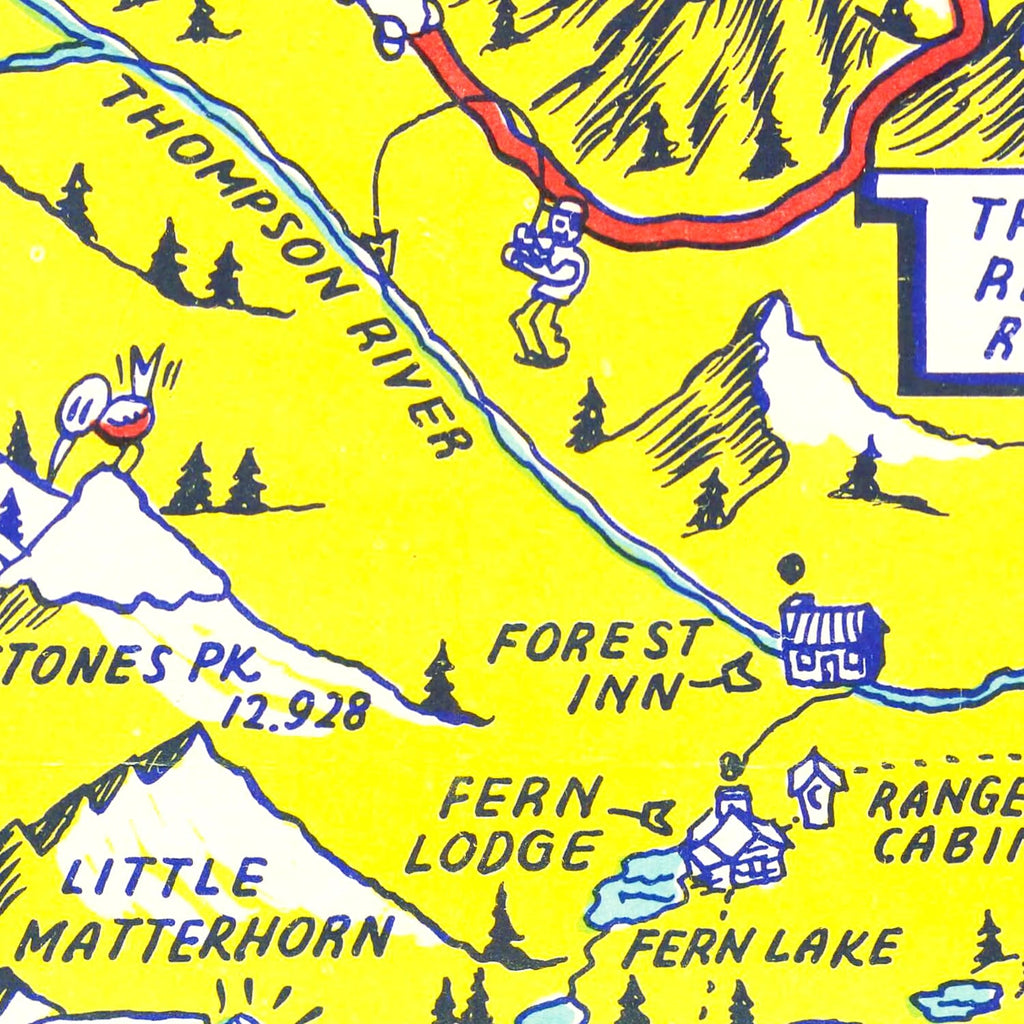 Vintage Map of Rocky Mountain National Park, 1948