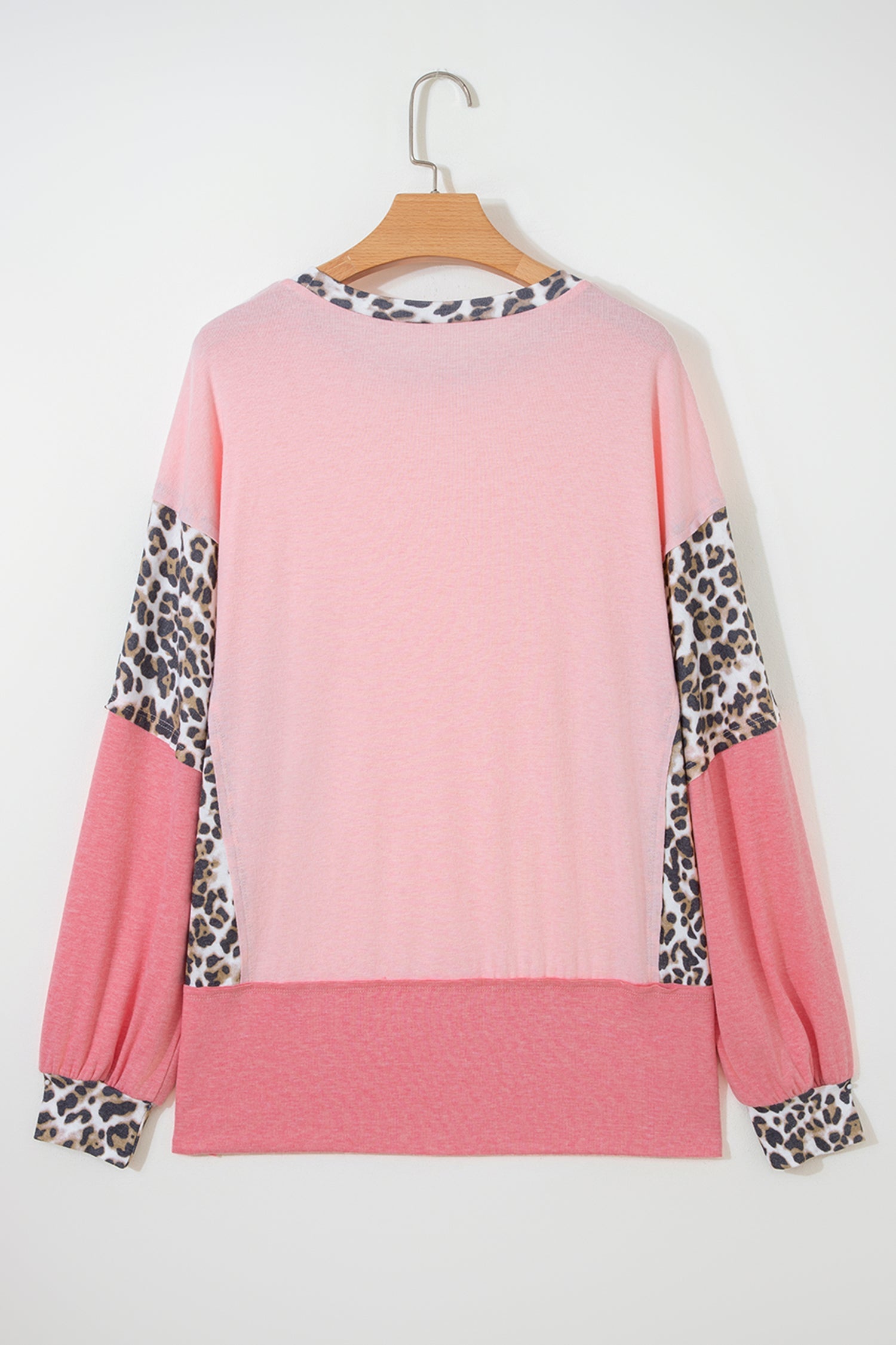 Leopard Patchwork Dolman Sleeve Sweatshirt