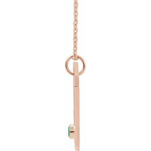 14K Rose Gold Natural Emerald & .01 CTW Natural Diamond Aries Constellation 16-18" Necklace