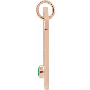 14K Rose Gold Natural Emerald & .01 CTW Natural Diamond Aries Constellation Pendant