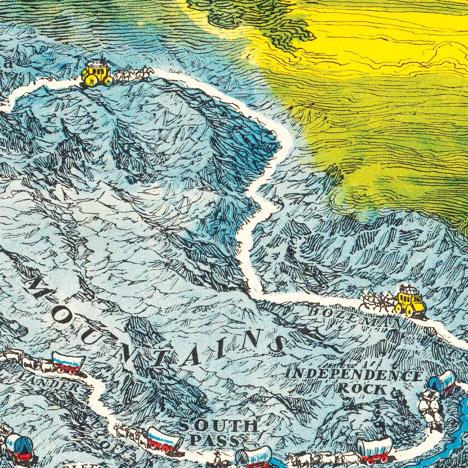 Vintage Map of Oregon Trail, 1932