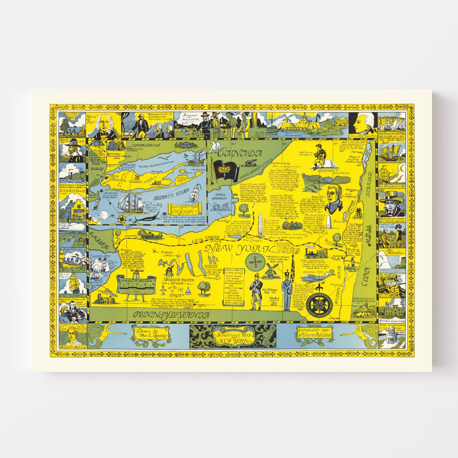 Vintage Map of New York 1928