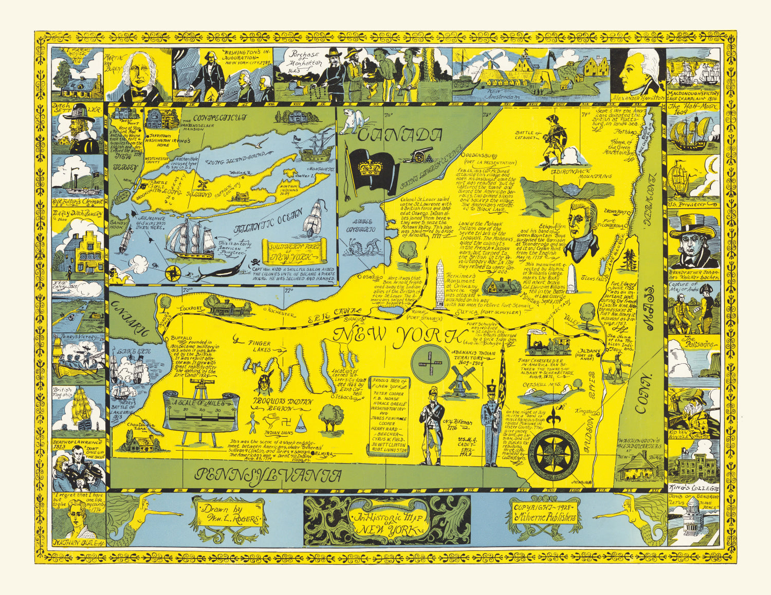 Vintage Map of New York 1928
