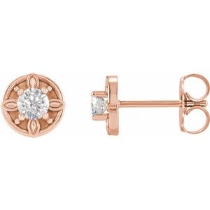 14K Rose Gold 1/5 CTW Natural Diamond Floral-Inspired Earrings