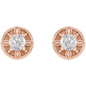14K Rose Gold 1/5 CTW Natural Diamond Floral-Inspired Earrings – image 2