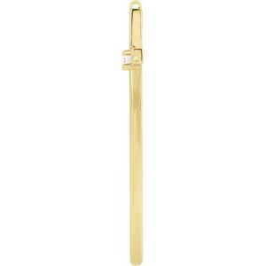 14K Yellow Gold .06 CT Natural Diamond Sideways Cross Necklace Center