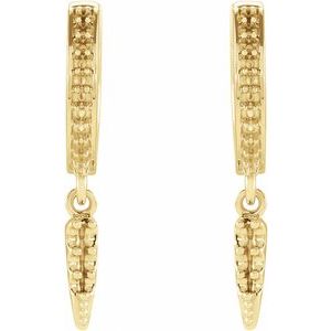 14K Yellow Gold Hinged Hoop Spike Earring Mountings – image 2