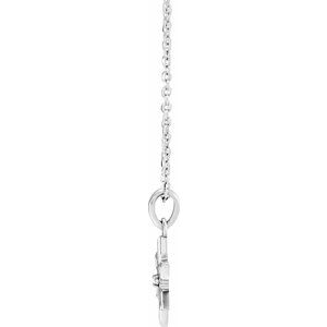 Platinum .01 CT Natural Diamond Snowflake 16-18" Necklace