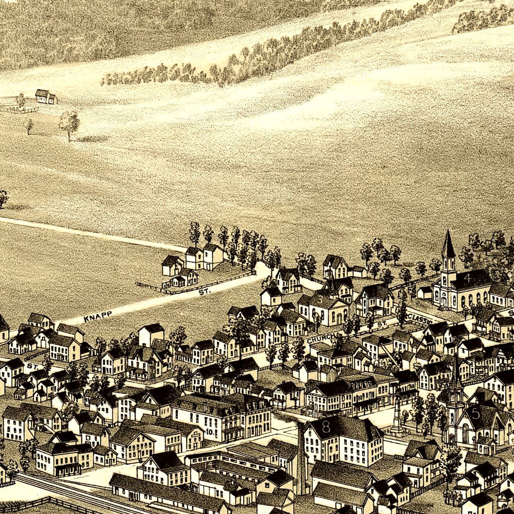 Vintage Map of Sherburne, New York 1887