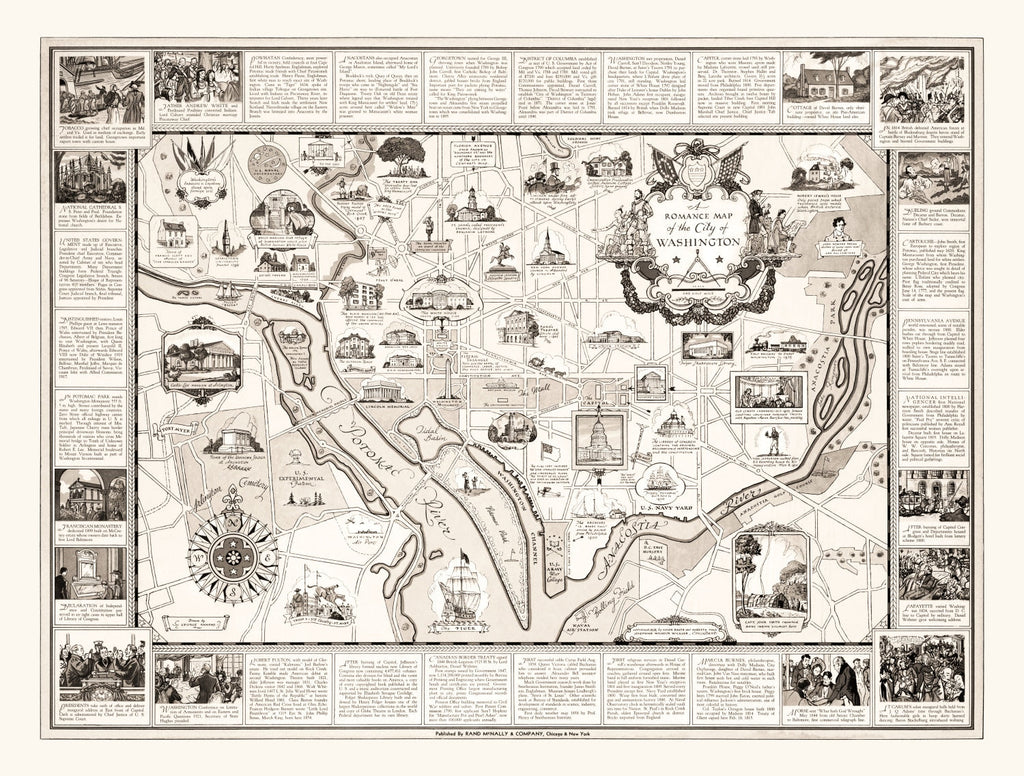 Vintage Map of Washington, DC, Washington DC 1938
