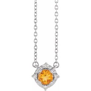Birthstone Halo-Style Necklace