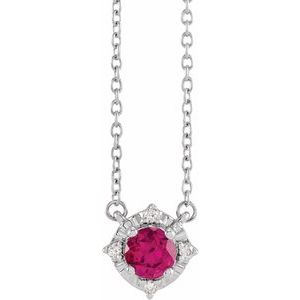 Birthstone Halo-Style Necklace