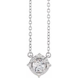 Birthstone Halo-Style Necklace