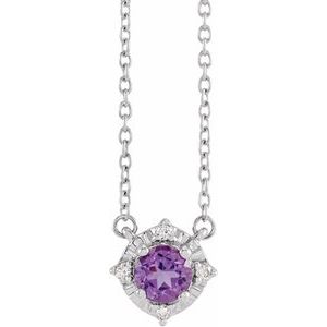 Birthstone Halo-Style Necklace