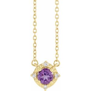 Birthstone Halo-Style Necklace
