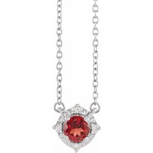 Birthstone Halo-Style Necklace
