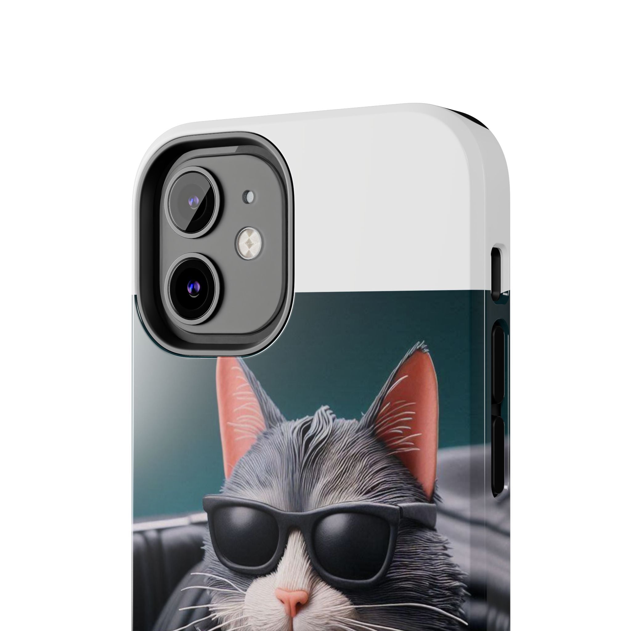 Cool Cat in Leather Jacket Driving Car Mobile Phone Case