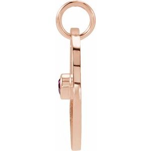 14K Rose Gold Natural Mozambique Garnet Pisces Zodiac Pendant