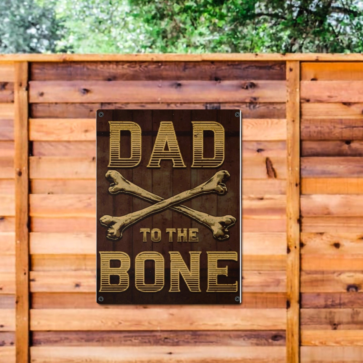 Dad to the Bone Father's Day Metal Tin Sign 12"x16" (Made in USA)