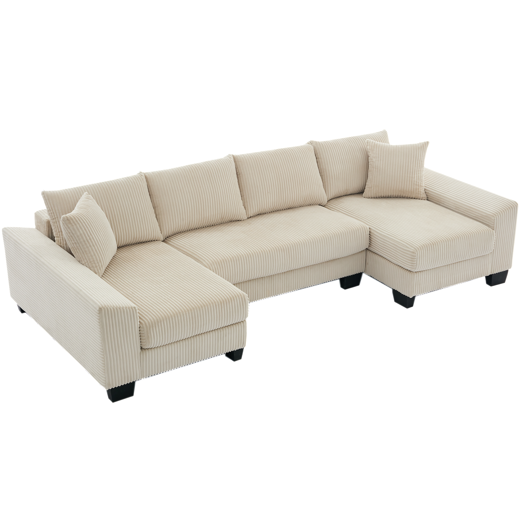 [NEW ARRIVED] [VIDEO PROVIDED] 114' Sleeper Sofa,U Shaped Sofa , Pull Out Bed,Convertible Oversize 2 in 1 Sleeper Sofa, Living Room,Upholstery Sofa Bed,Adjustable Sleeper Sofa,Corduroy,Beige