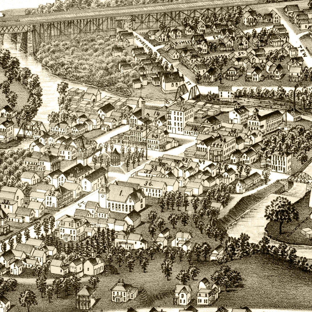 Vintage Map of Silver Creek, New York 1892