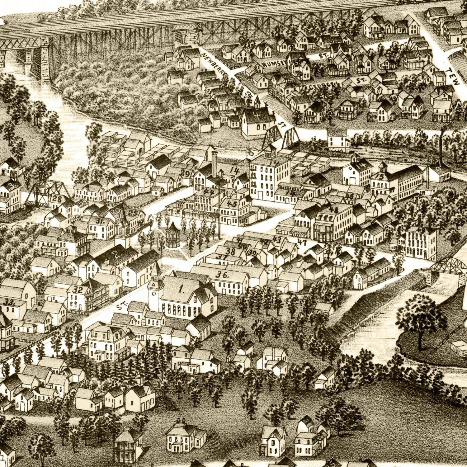 Vintage Map of Silver Creek, New York 1892