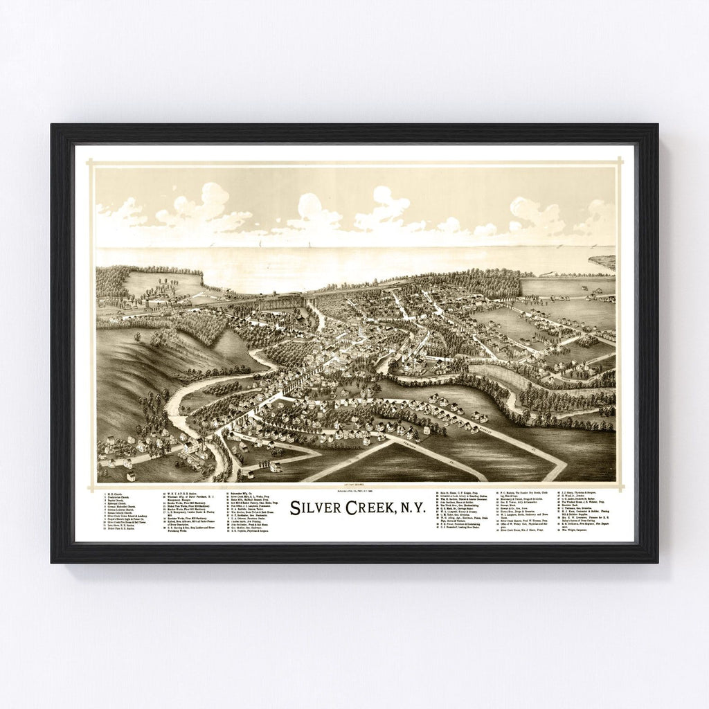 Vintage Map of Silver Creek, New York 1892