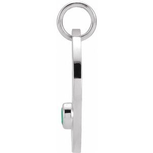 Platinum Natural Emerald Aries Zodiac Pendant