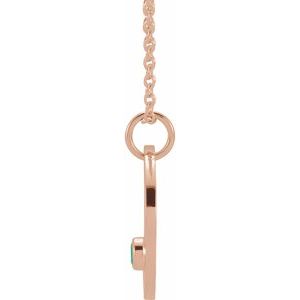 14K Rose Gold Natural Emerald Aries Zodiac 16-18" Necklace