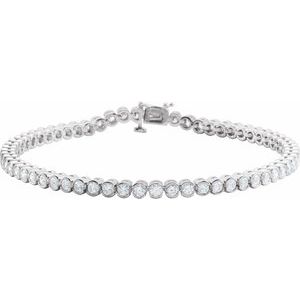 14K White Gold 3 1/6 CTW Natural Diamond Line 7 1/4" Bracelet