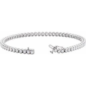 14K White Gold 6 CTW Natural Diamond Line 7 1/4" Bracelet