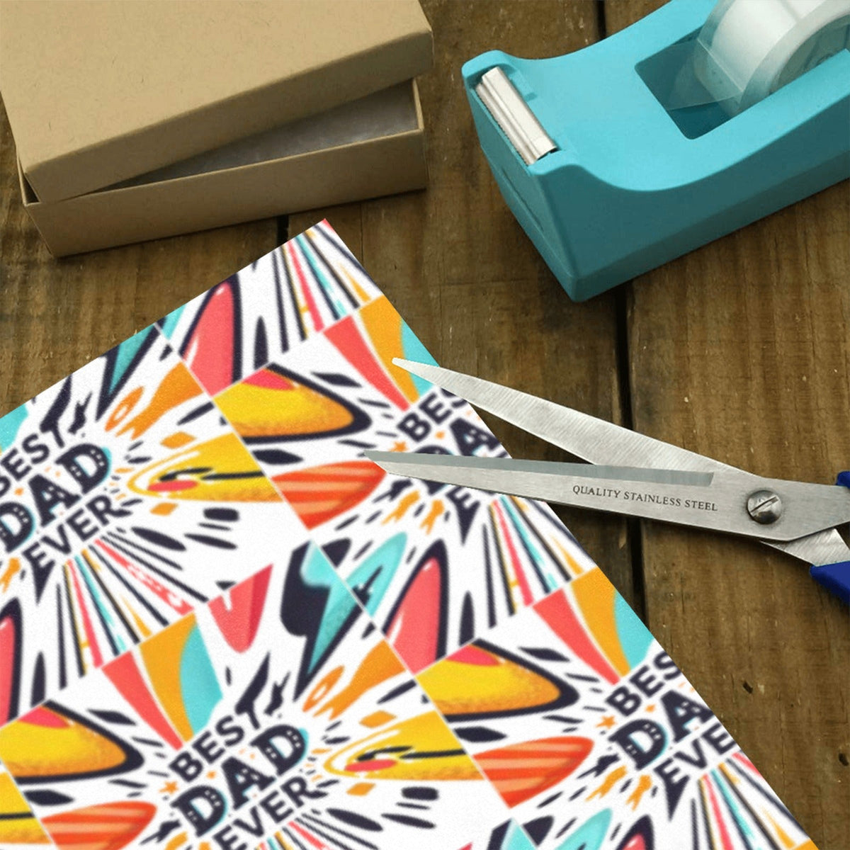 Best Dad Ever Gift Wrapping Paper - 58" x 23"  (Made in USA)