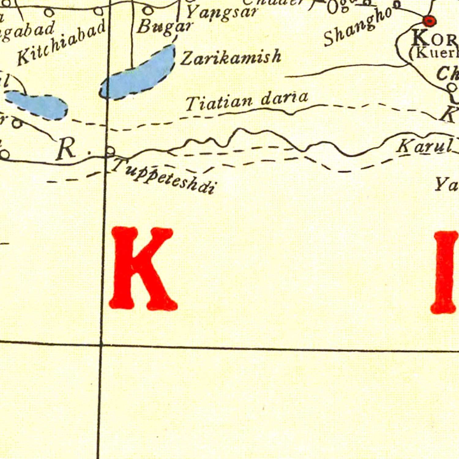 Vintage Map of Sinkiang China, 1917