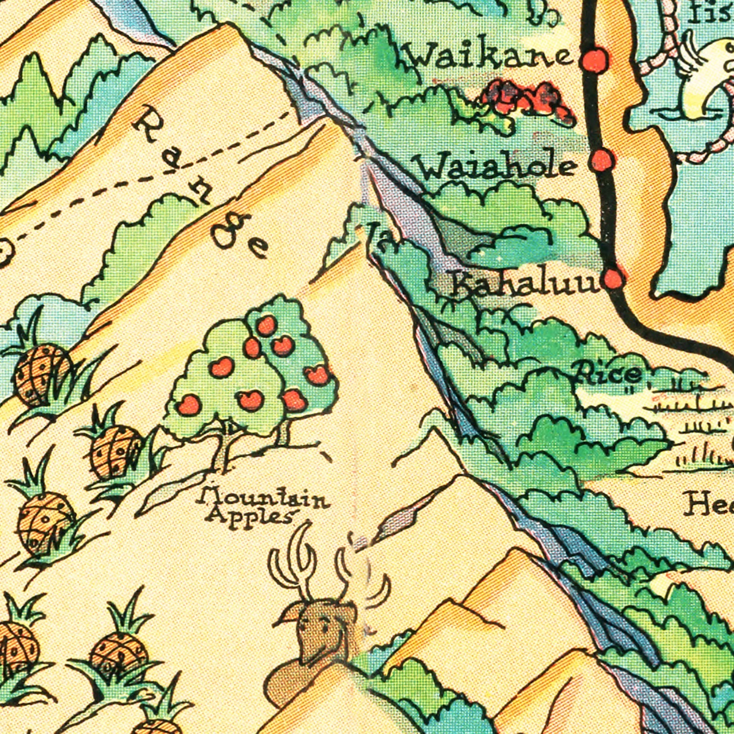 Vintage Map of Oahu, 1935