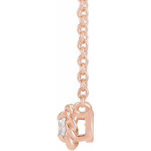 14K Rose Gold 3mm :: 1/10 CT Natural Diamond Claw-Prong Rope 18" Necklace