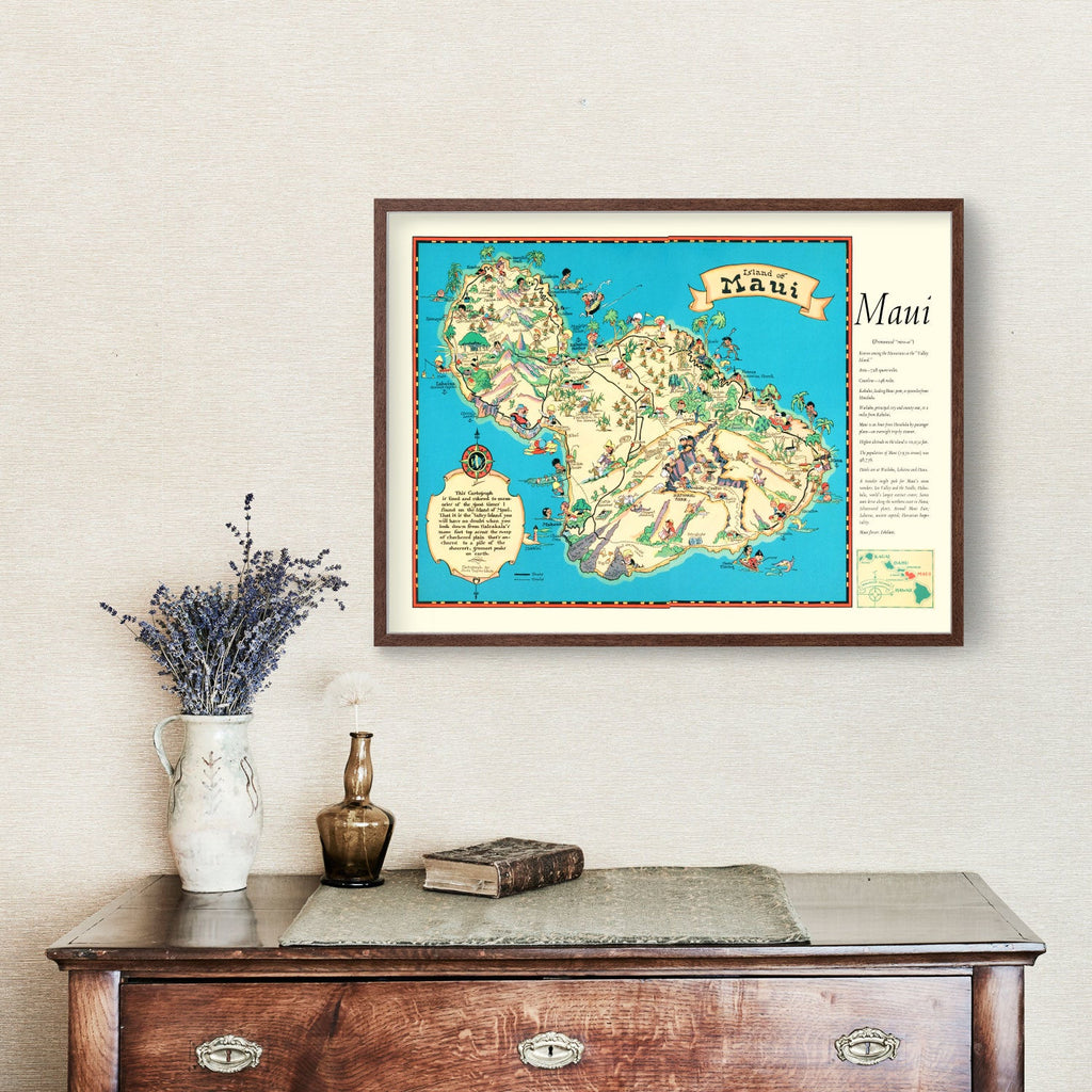 Vintage Map of Maui, 1935
