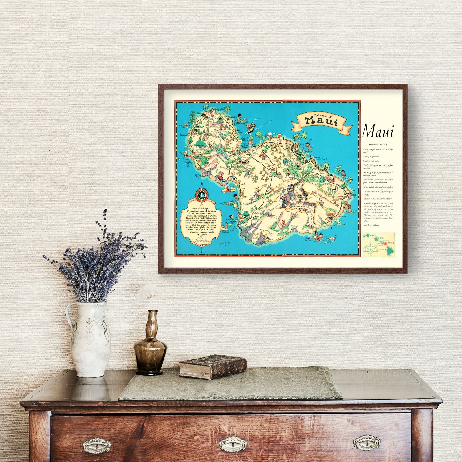 Vintage Map of Maui, 1935