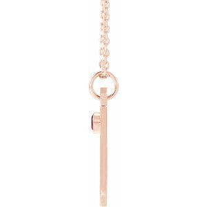 14K Rose Gold Natural Mozambique Garnet & .01 CTW Natural Diamond Pisces Constellation 16-18" Necklace