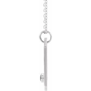 14K White Gold Natural Black Spinel & .01 CTW Natural Diamond Aquarius Constellation 16-18" Necklace