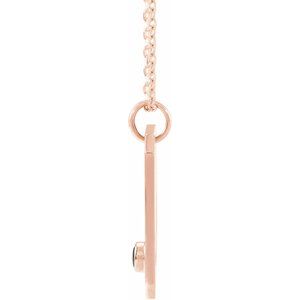 14K Rose Gold Natural Black Spinel & .01 CTW Natural Diamond Aquarius Constellation 16-18" Necklace