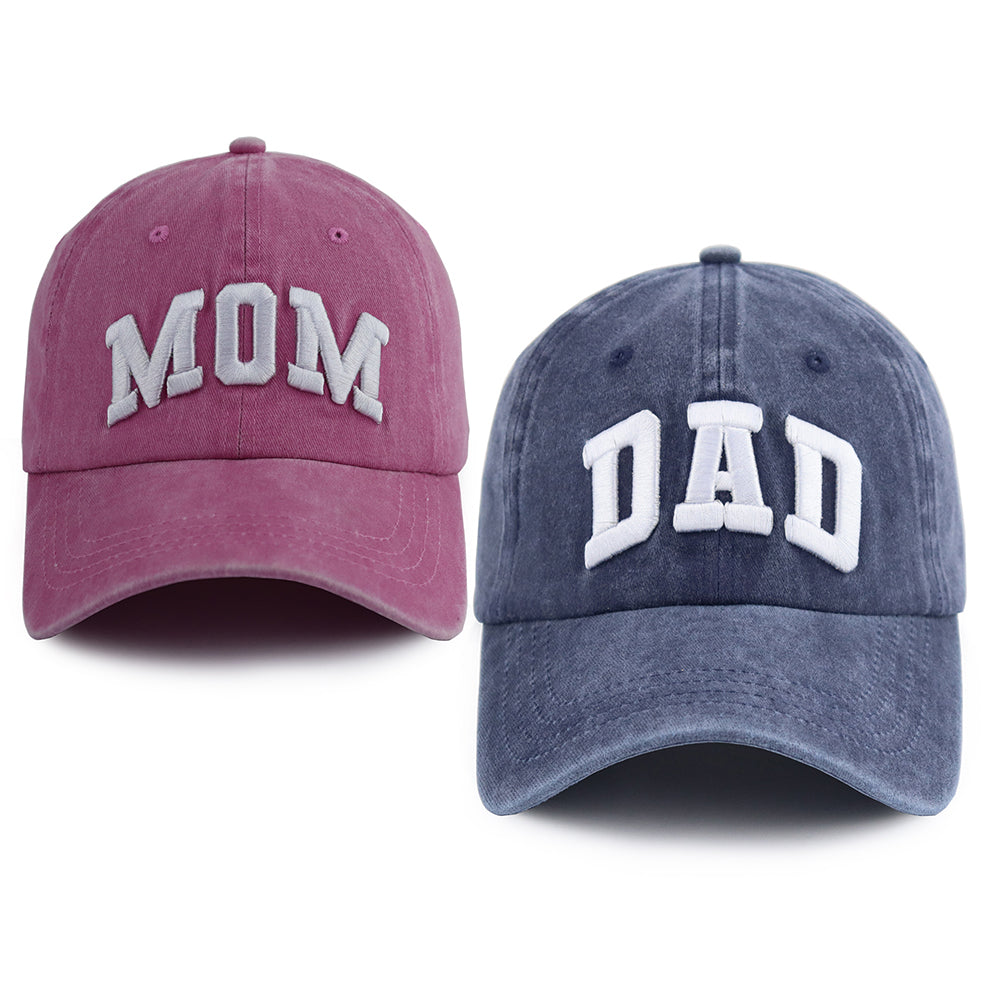 Set of 2 High Quality Adjustable Size Mom And Dad Baseball Caps