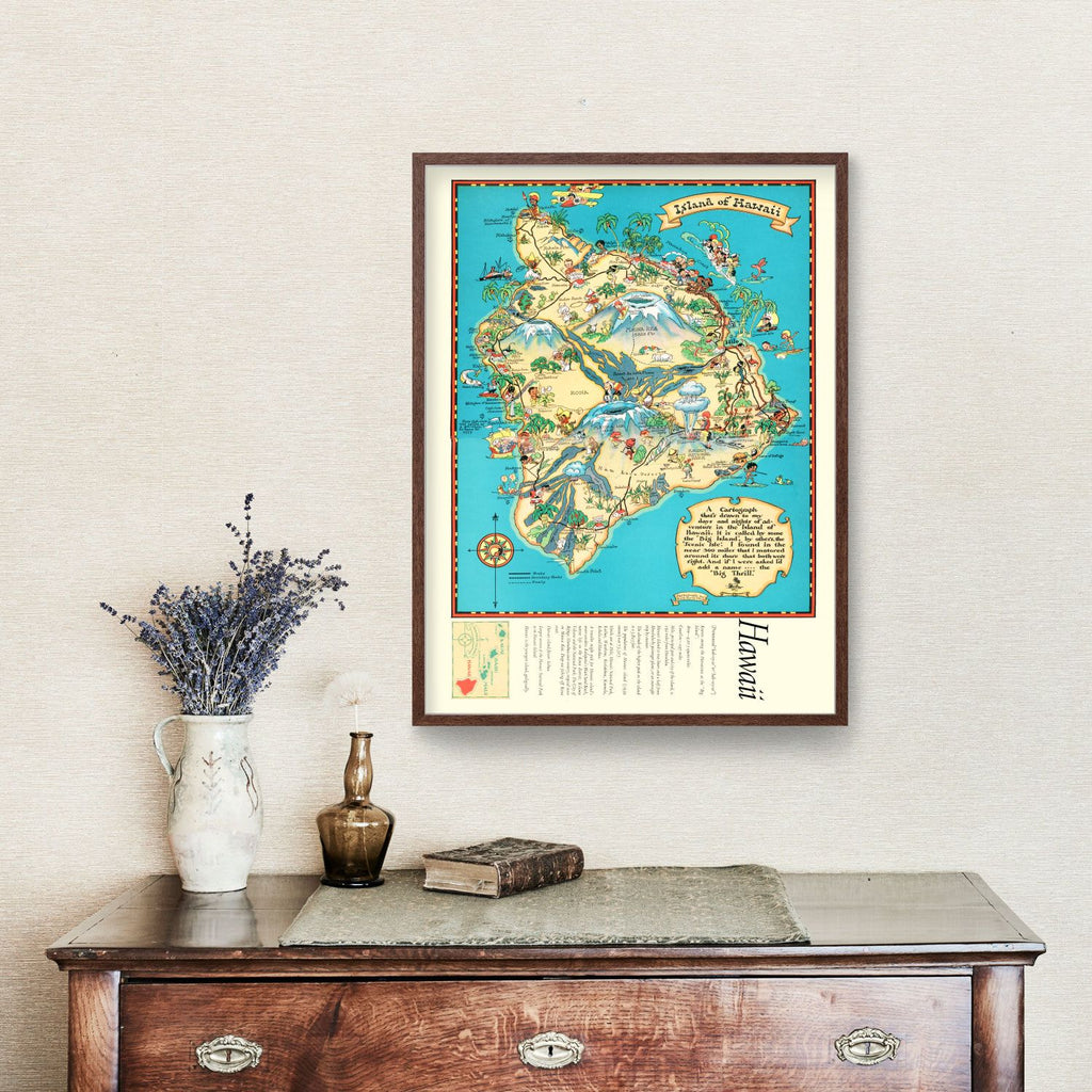Vintage Map of Hawaii 1935