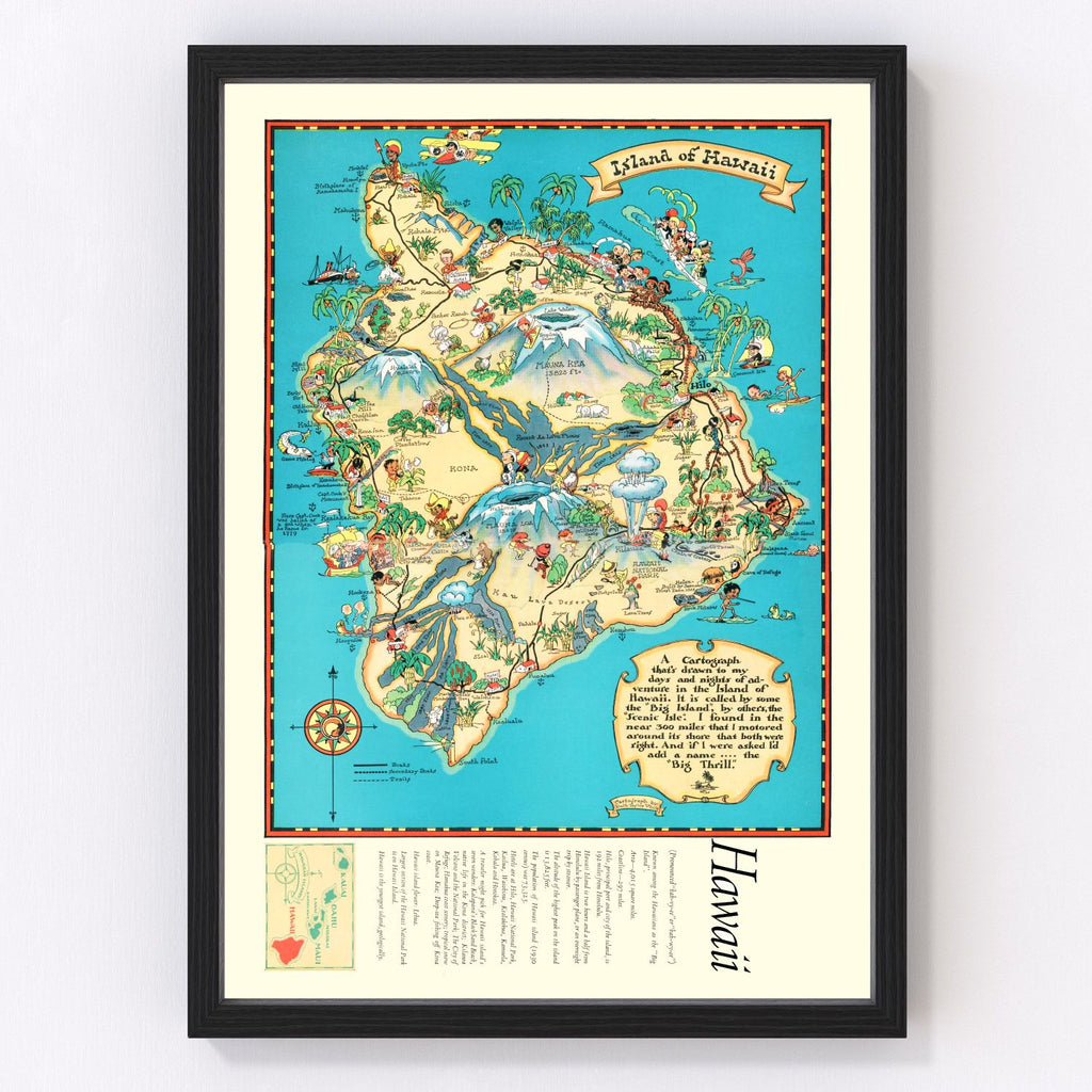 Vintage Map of Hawaii 1935