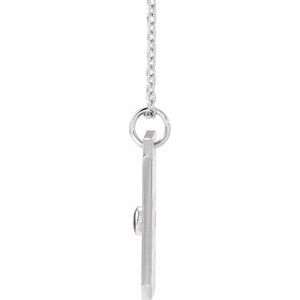 Platinum Natural Amethyst & .01 CTW Natural Diamond Sagittarius Constellation 16-18" Necklace