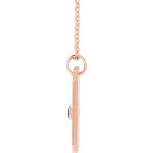 14K Rose Gold Natural Amethyst & .01 CTW Natural Diamond Sagittarius Constellation 16-18" Necklace