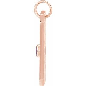 14K Rose Gold Natural Amethyst & .01 CTW Natural Diamond Sagittarius Constellation Pendant