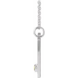 Sterling Silver Natural Peridot & .01 CTW Natural Diamond Gemini Constellation 16-18" Necklace