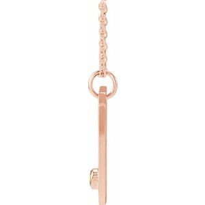 14K Rose Gold Natural Peridot & .01 CTW Natural Diamond Gemini Constellation 16-18" Necklace